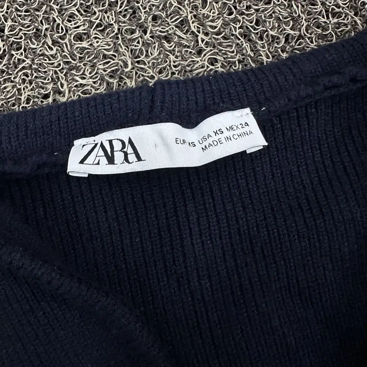 ZARA 자라 여성 니트 집업 네이비 XS