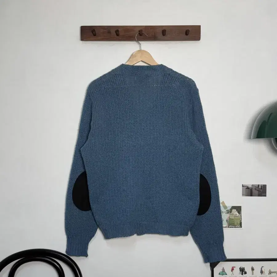 L/ Shetland Wool Blue Cardigan/N53