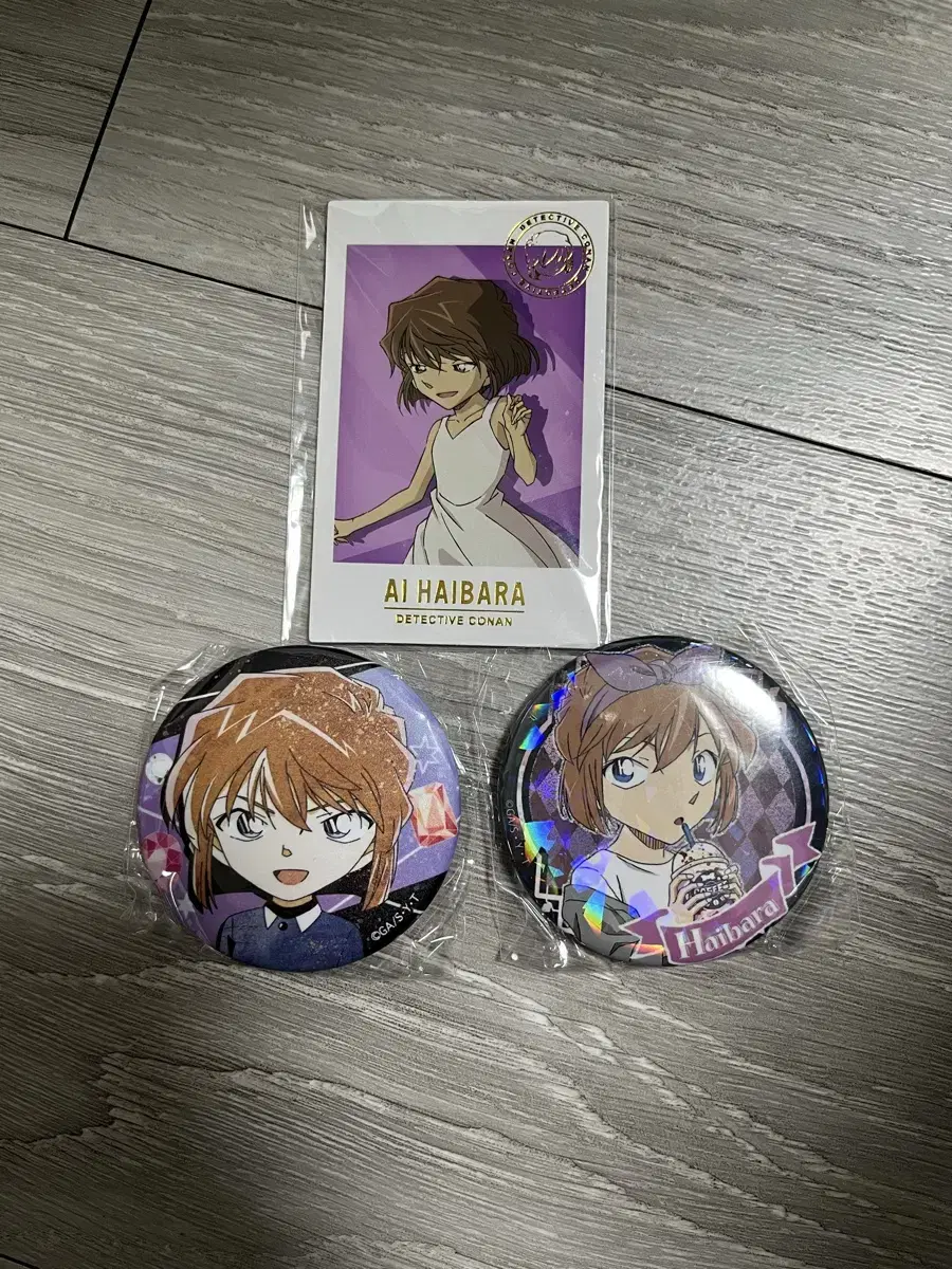 Detective Conan Haibara Ai Rose Can Badge Photo Card