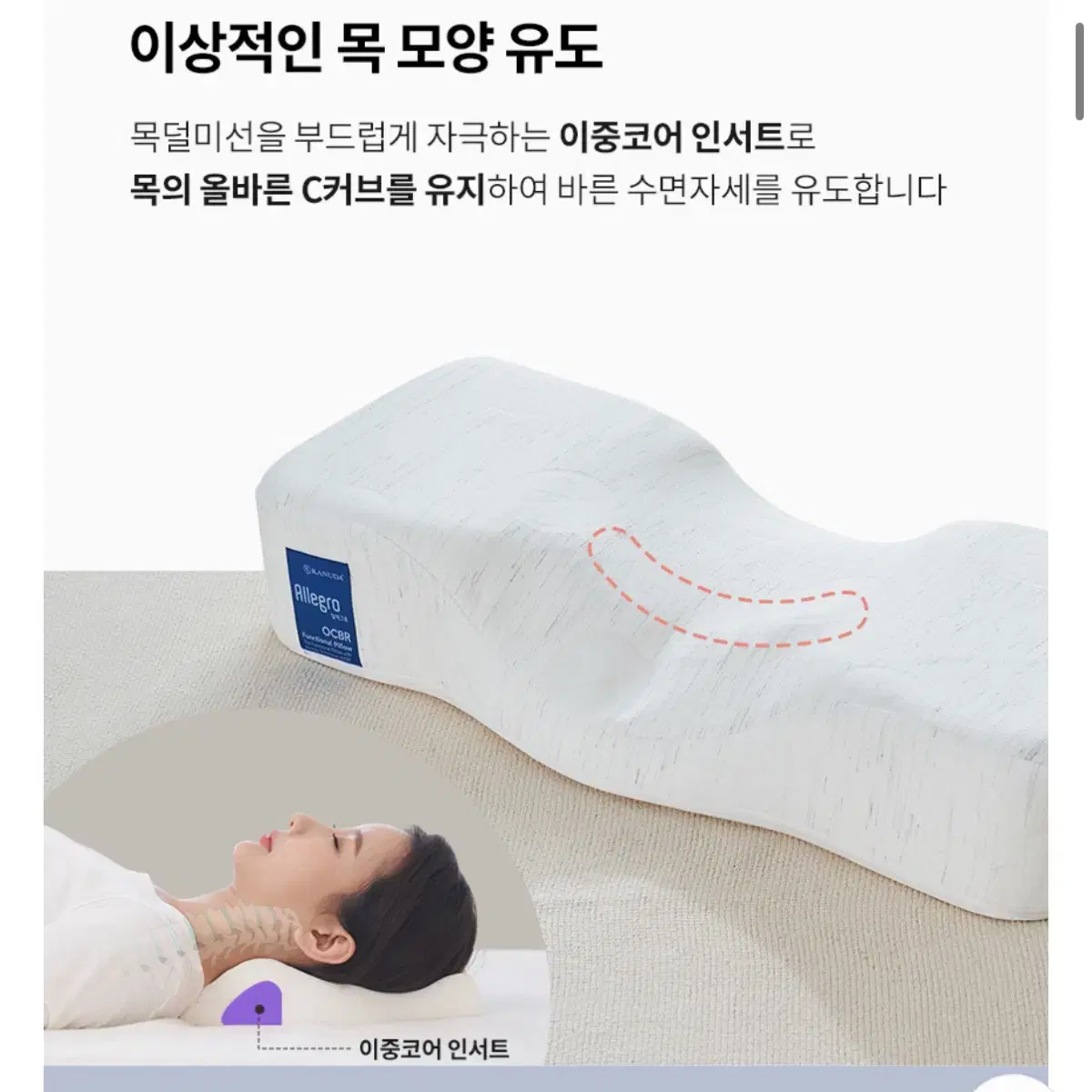 가누다 기능성 경추베게 블루라벨 피아노에어+머리냅세트 (상태좋음!)