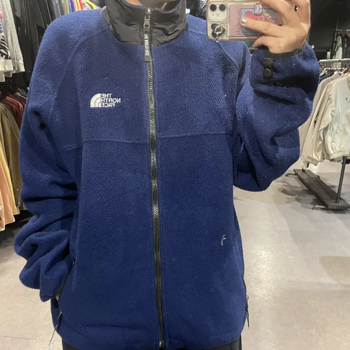 (388) NORTH FACE 노스페이스 후리스 집업 자켓 블루 네이비