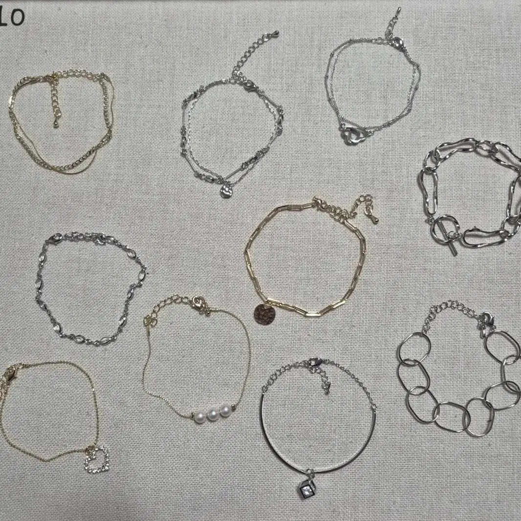 (10)체인팔찌 10개 일괄