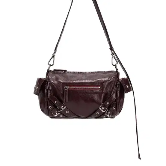 다이닛 STUD POCKET BAG IN BURGUNDY