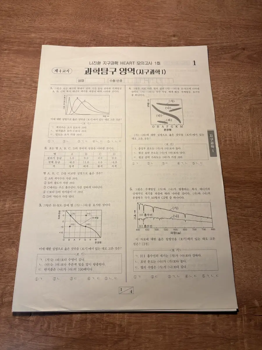 시대인재 지구과학I 나진환T 하트 모의고사