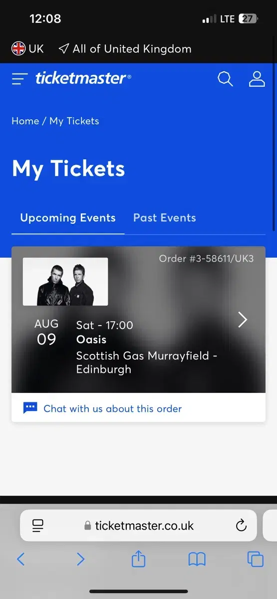 Oasis August 9th Edinburgh Seats are available!