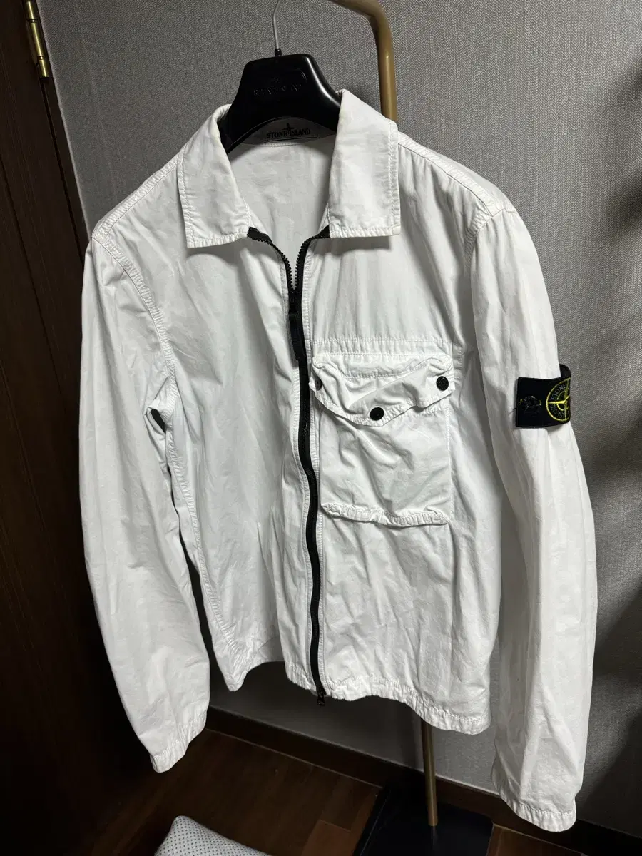 (L) Stone Island Overshirt White Department Store Edition