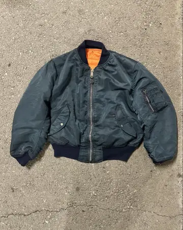 80s ~90s ALPHA MA-1 플라이트 자켓 USA제 네이비