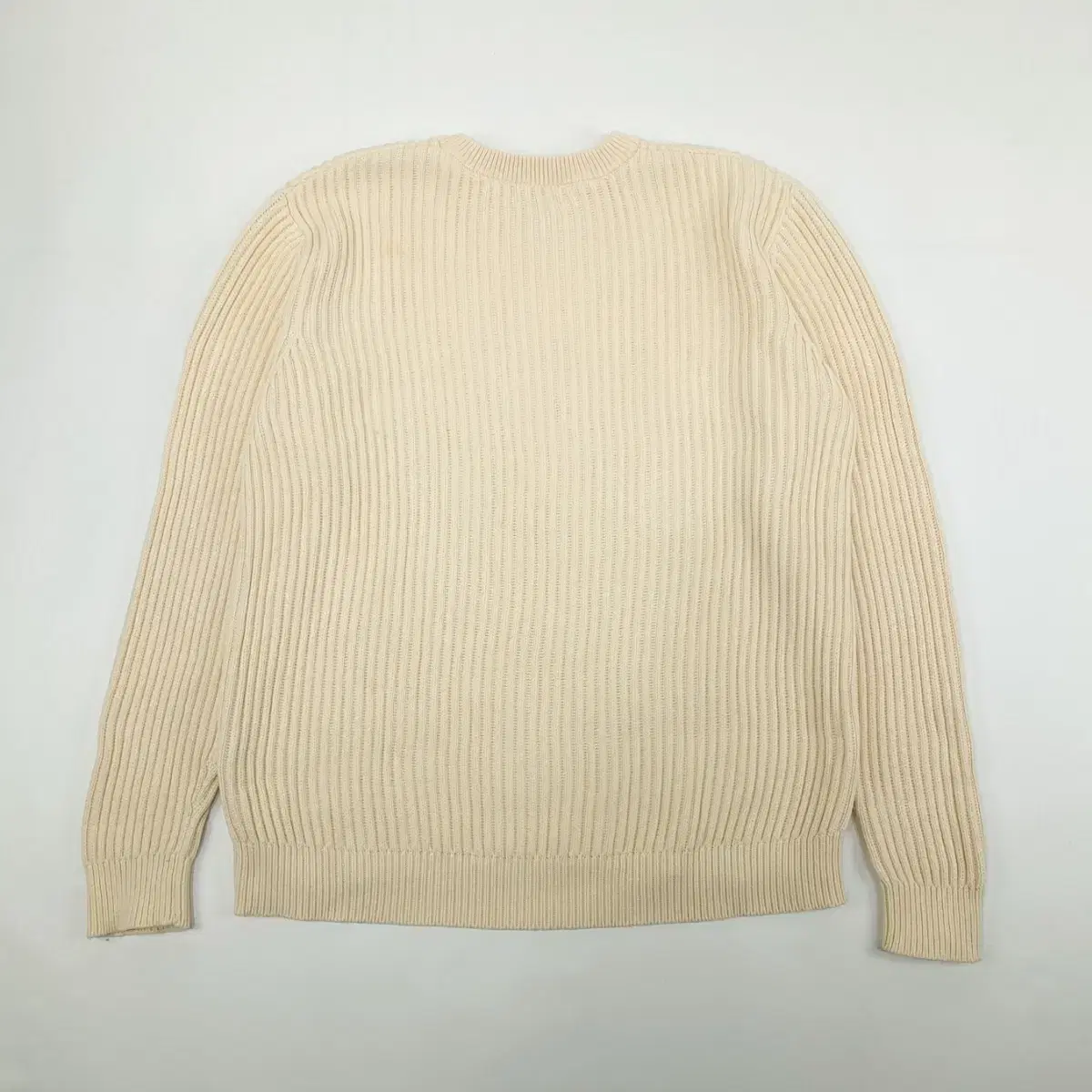 (CS766)XL 엘엘빈 아이보리 리브드 라운드 니트 스웨터knit