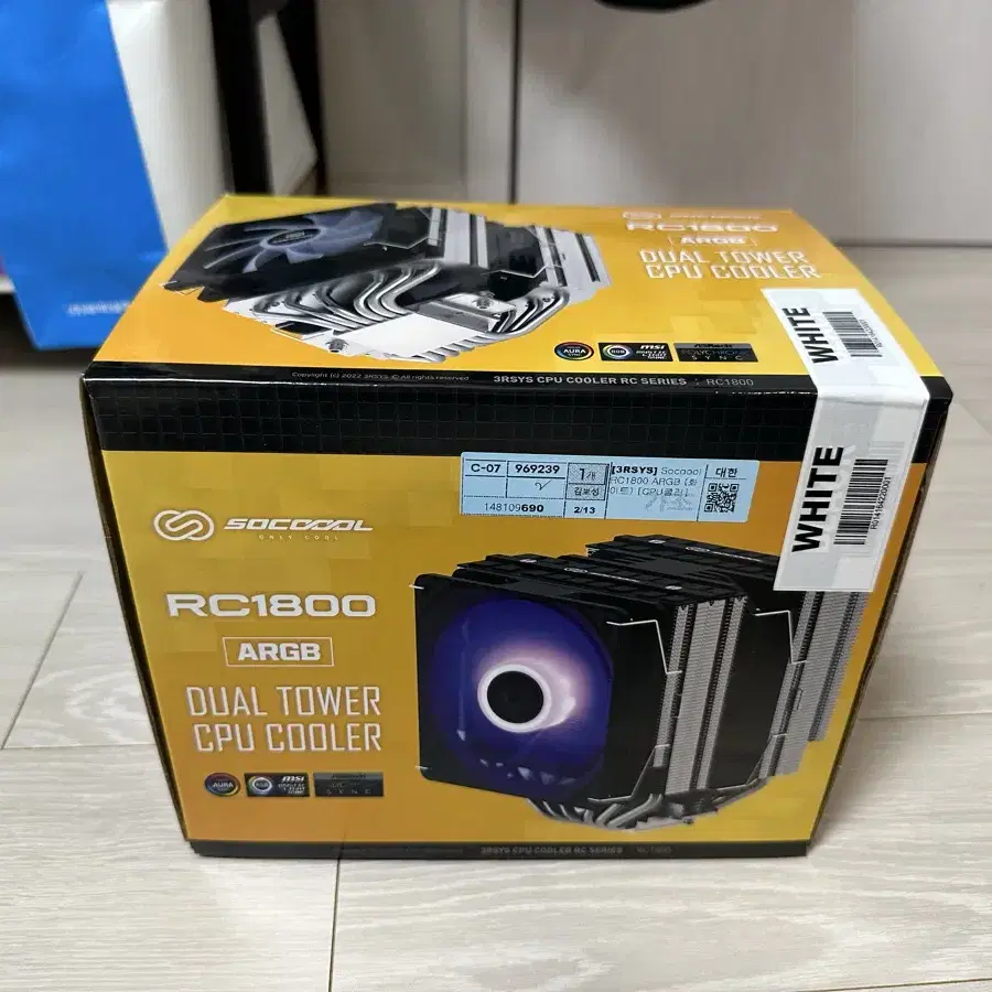 3RSYS SOCOOOL RC1800 ARGB 화이트 듀얼타워 공랭 쿨러