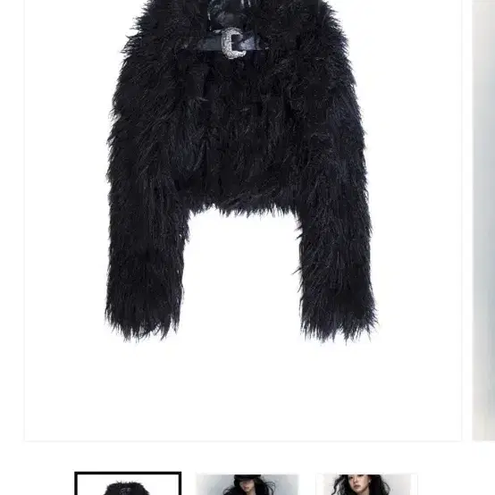 NOROMANCE Light Rock Black fur coat