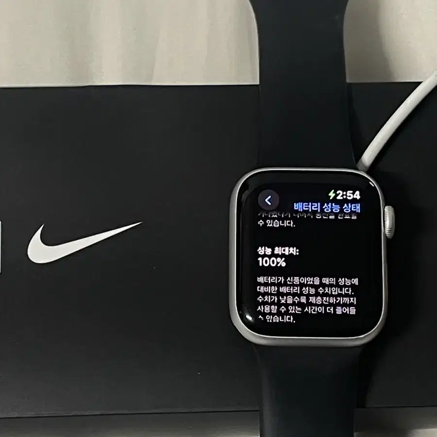 애플워치 SE 40mm GPS NIKE 실버 배터리 100