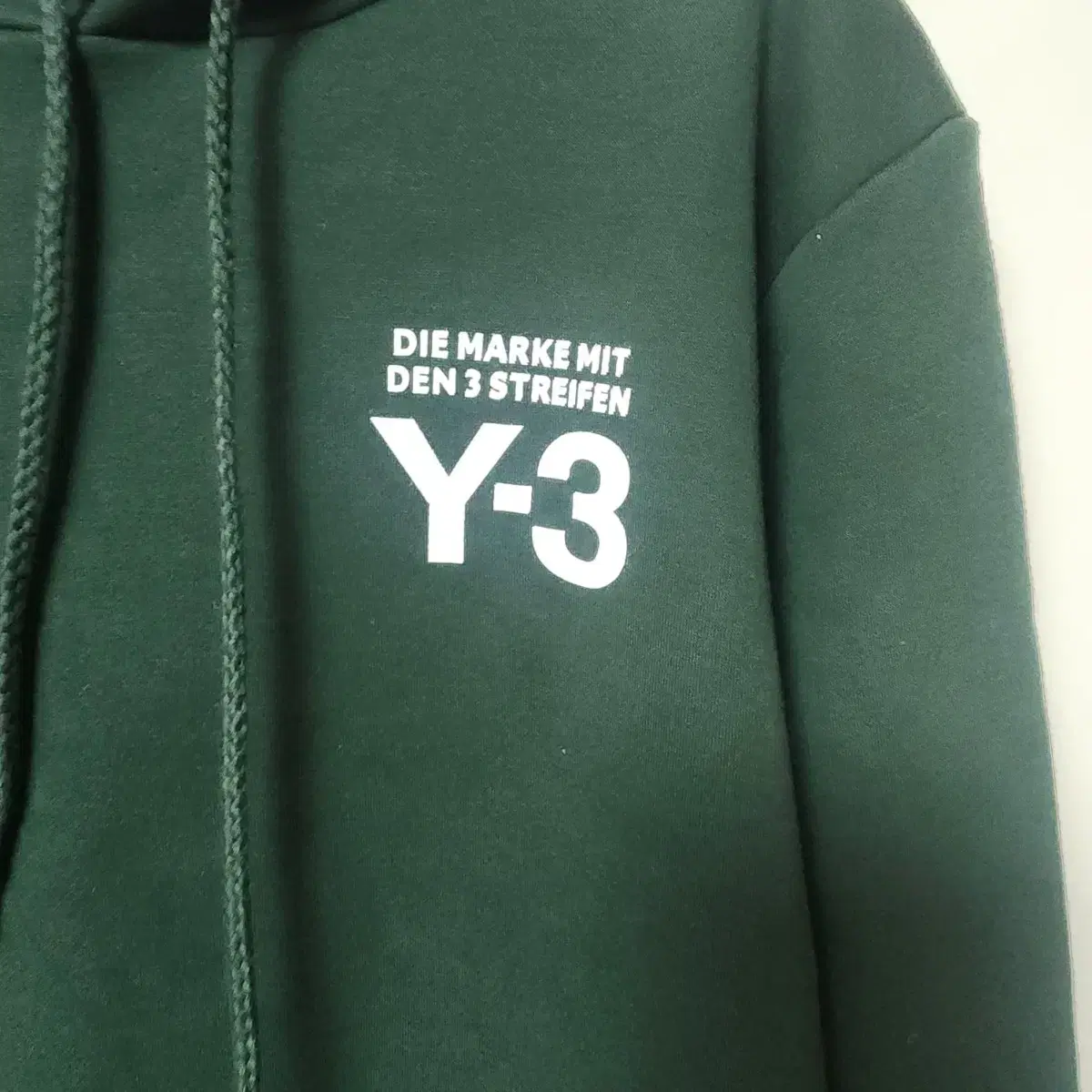 포근 기모 Deep Sage Green  Y-3 프린트 후디 후드티