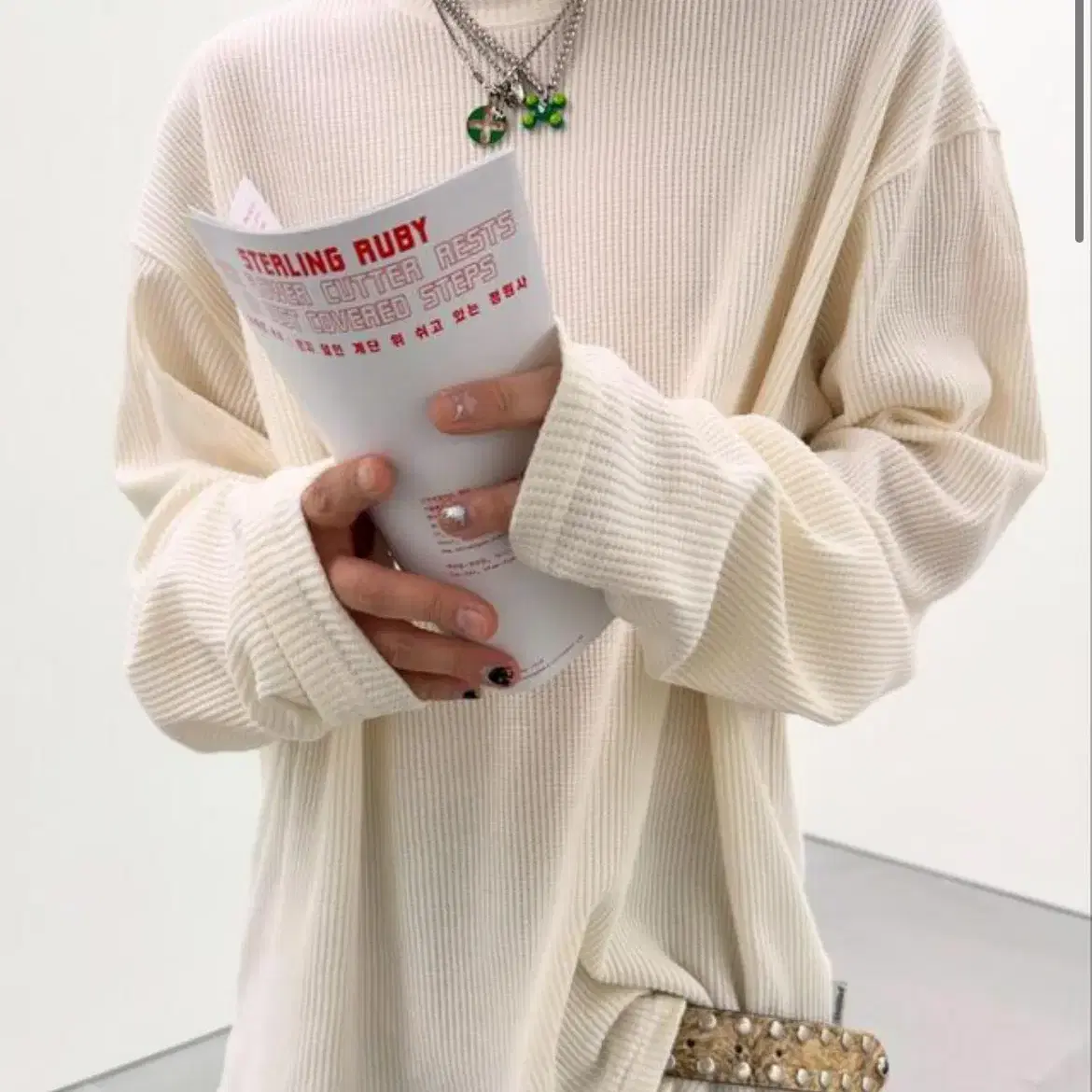 구매) 언타이틀드 아이딜 WAFFLE LONG SLEEVE(WHITE)