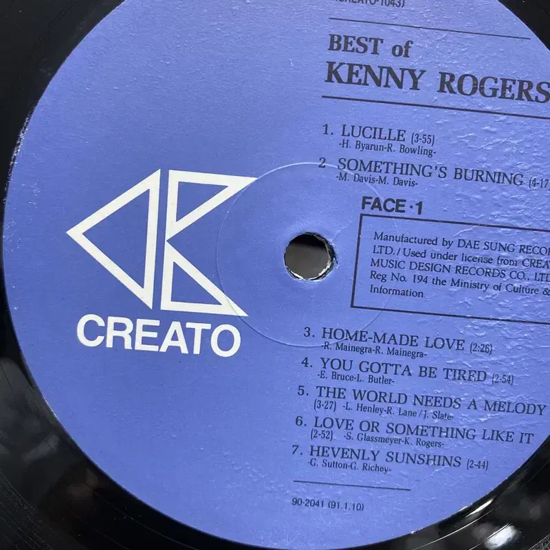 KENNY ROGERS BEST  LP / AA7189