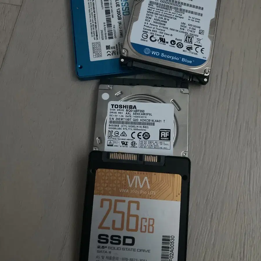 SSD 2.5" 128, 256GB+HDD 하나 더(노트북, 데스크탑)