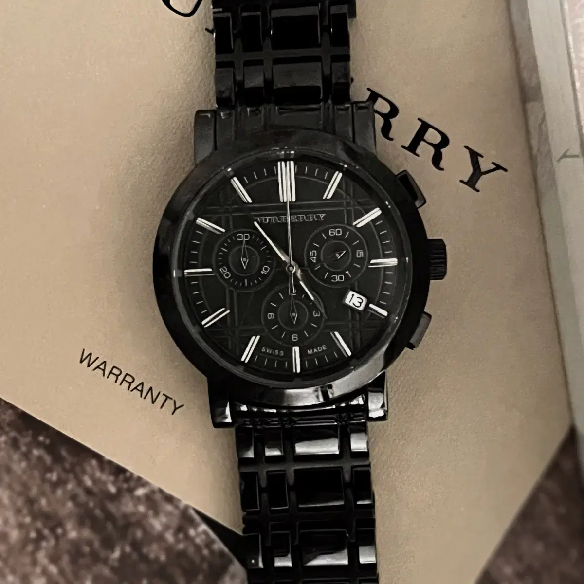 BURBERRY 버버리  헤리티지 블랙 크로노그래프 남성 시계