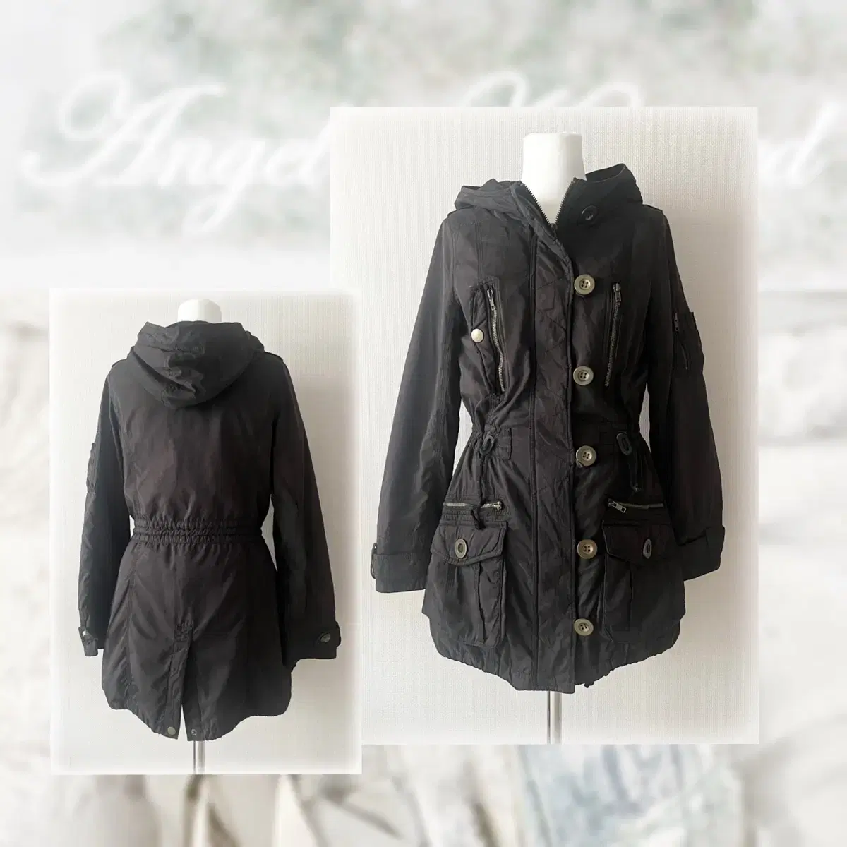 Ingni black y2k hood jacket