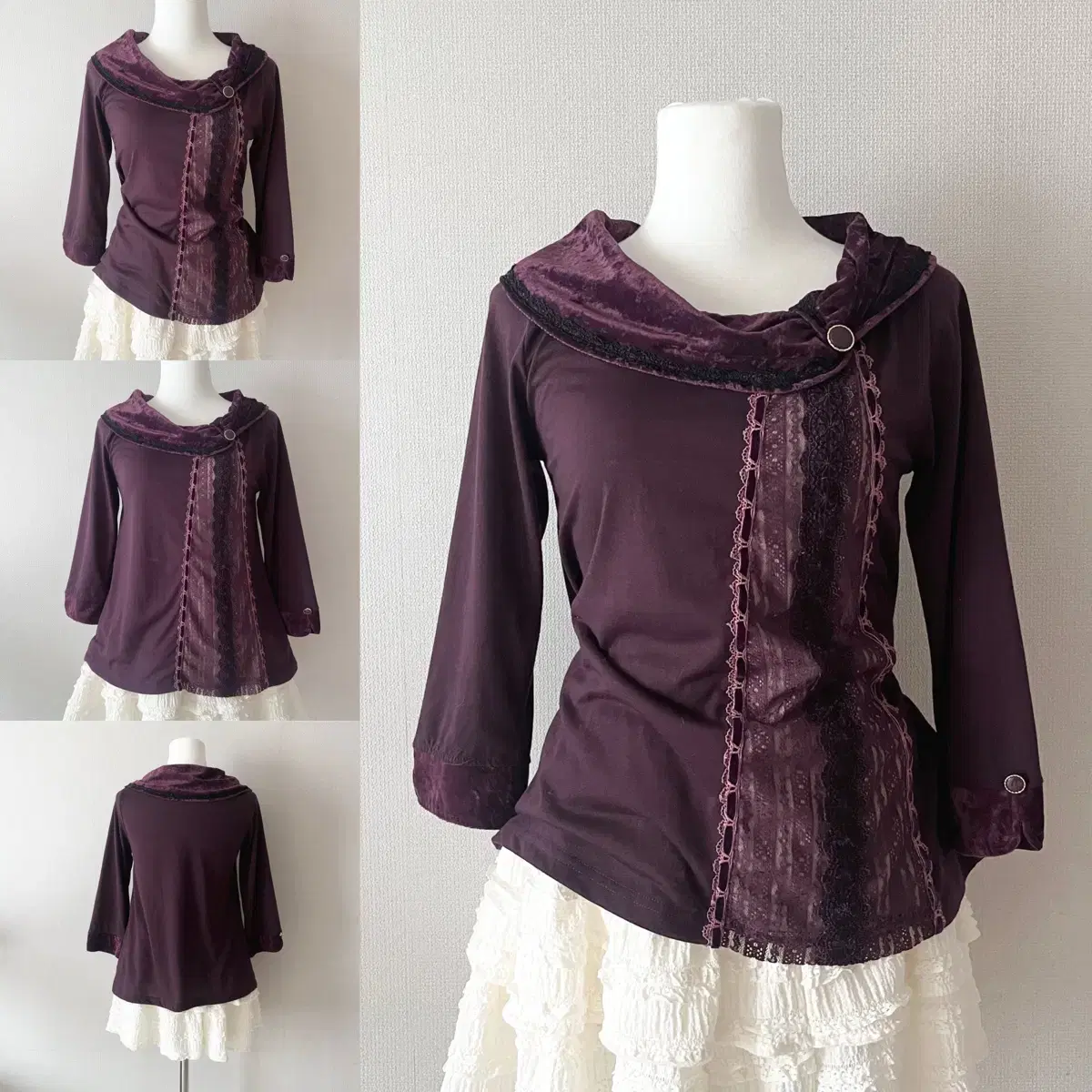 Axes Femme dark purple lace top