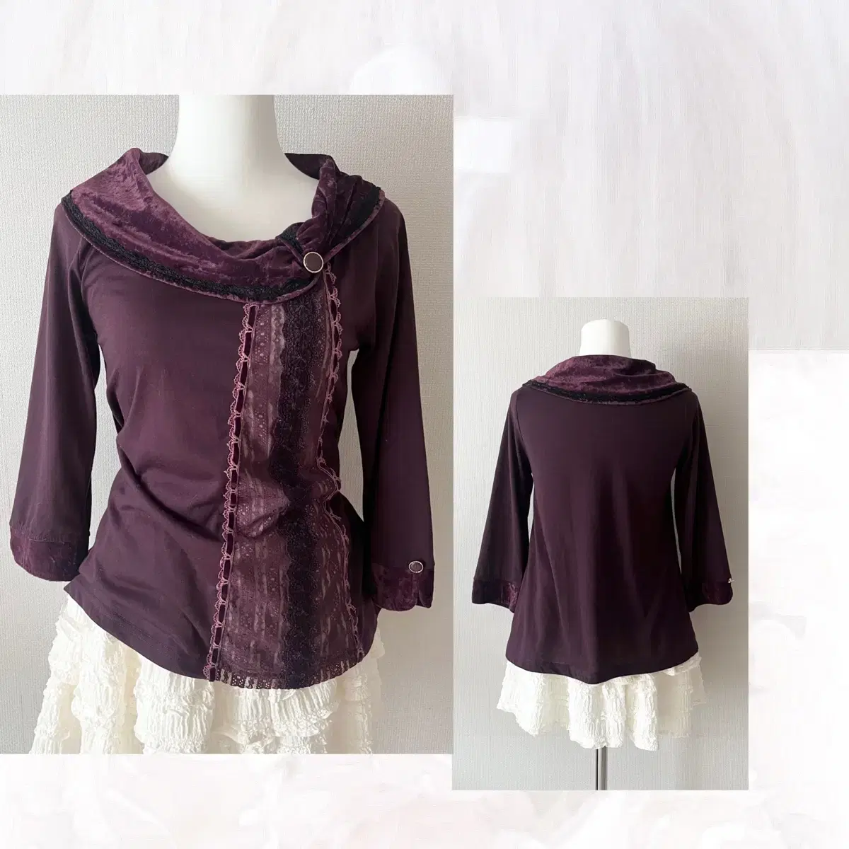 Axes Femme dark purple lace top