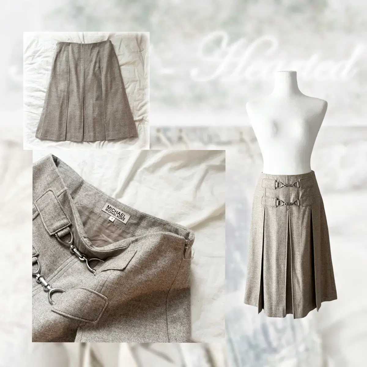 pale warm-gray wool mix skirt