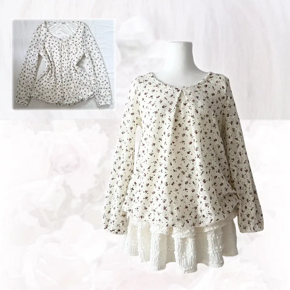 pale cream mini flower top