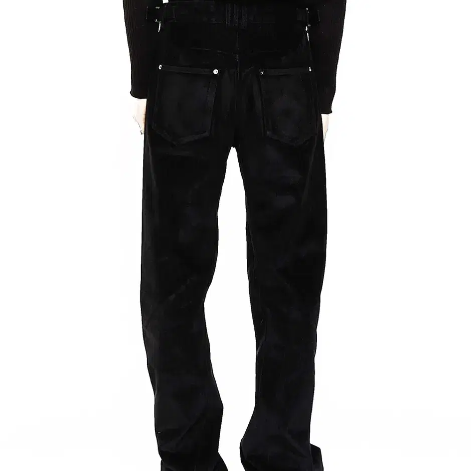 알렌느 TWISTED VELVET DENIM PANTS BLACK(VB4