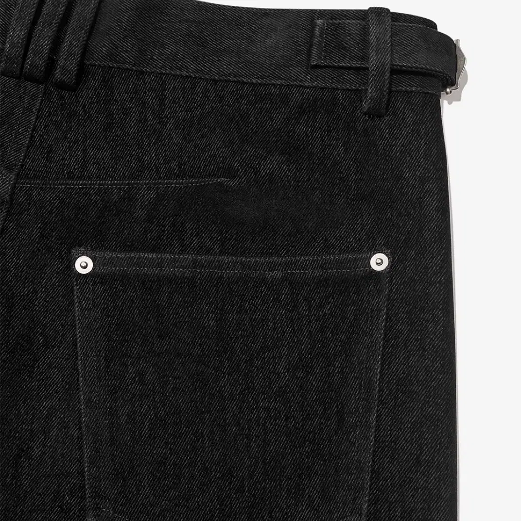 알렌느 TWISTED VELVET DENIM PANTS BLACK(VB4