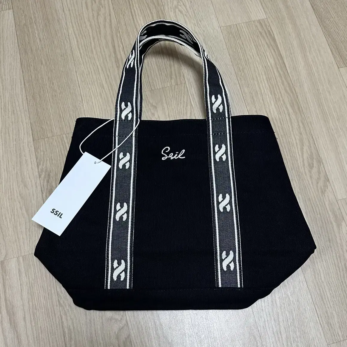 에스실 로고 캔버스백 M블랙 / SSIL Logo Canvas Bag