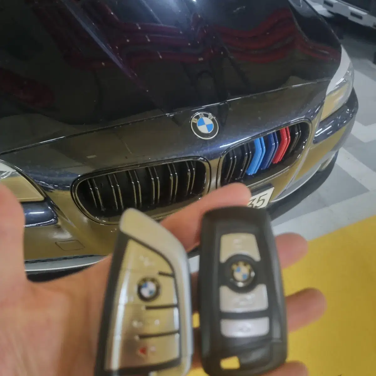 BMW F바디 5시리즈 구형 차키 분실시 신형 G바디 칼날 스마트키 제작