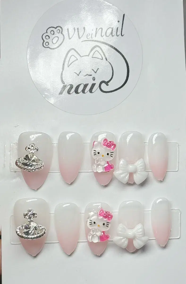 StrawberryUyuYuriKittyNailTips