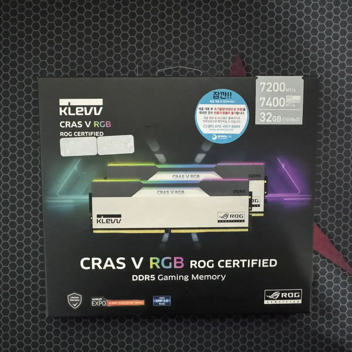 KLEVV CRAS V RGB DDR5 7200 32GB(16X2) 팝니