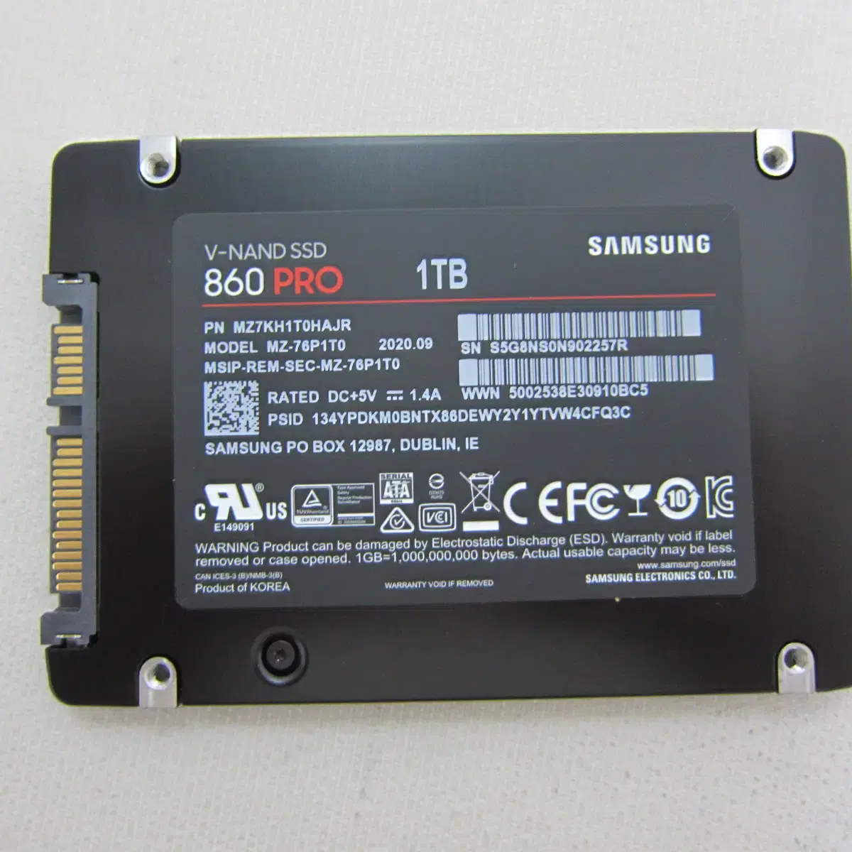 삼성전자 SSD 860 PRO 1TB (AS 2025년 11월)