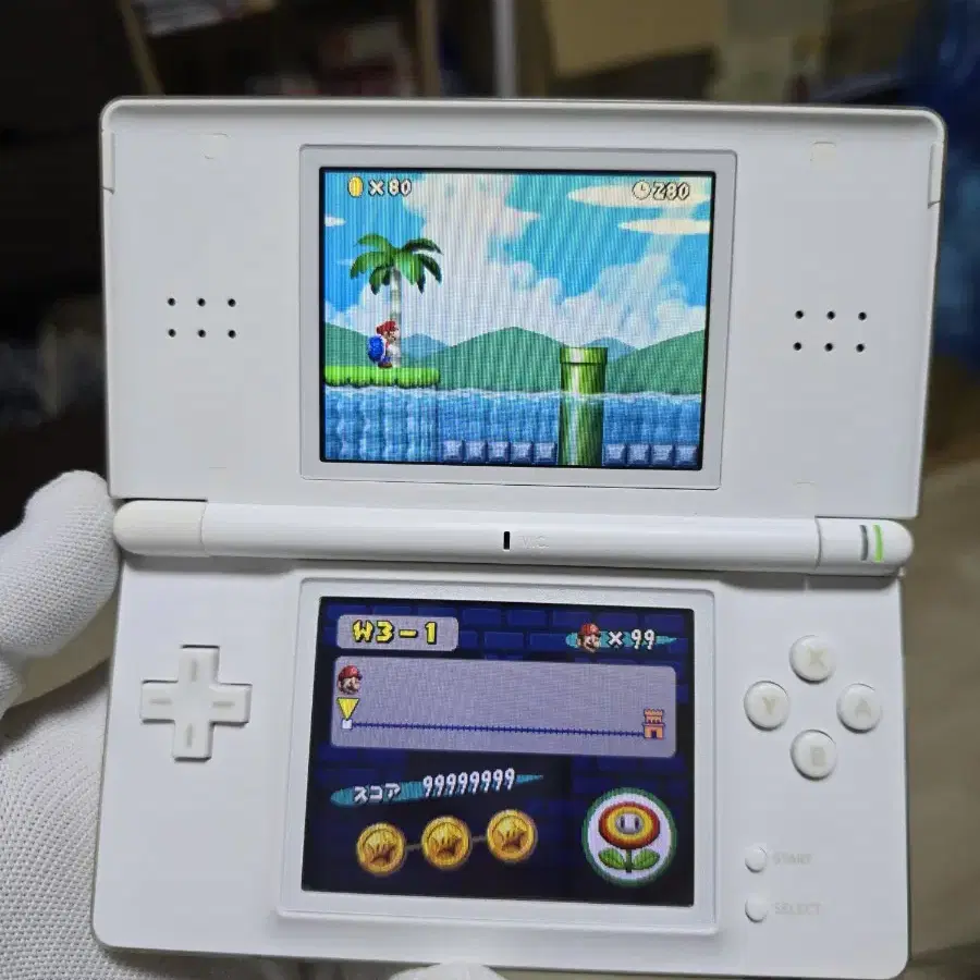 A급 닌텐도 DS Lite DSL 화이트 상.하 새액정