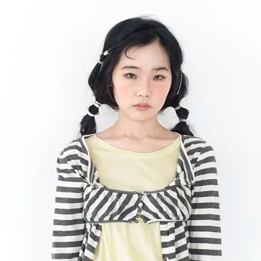 샵페어리 가디건 챠콜 (stripe button cardigan)