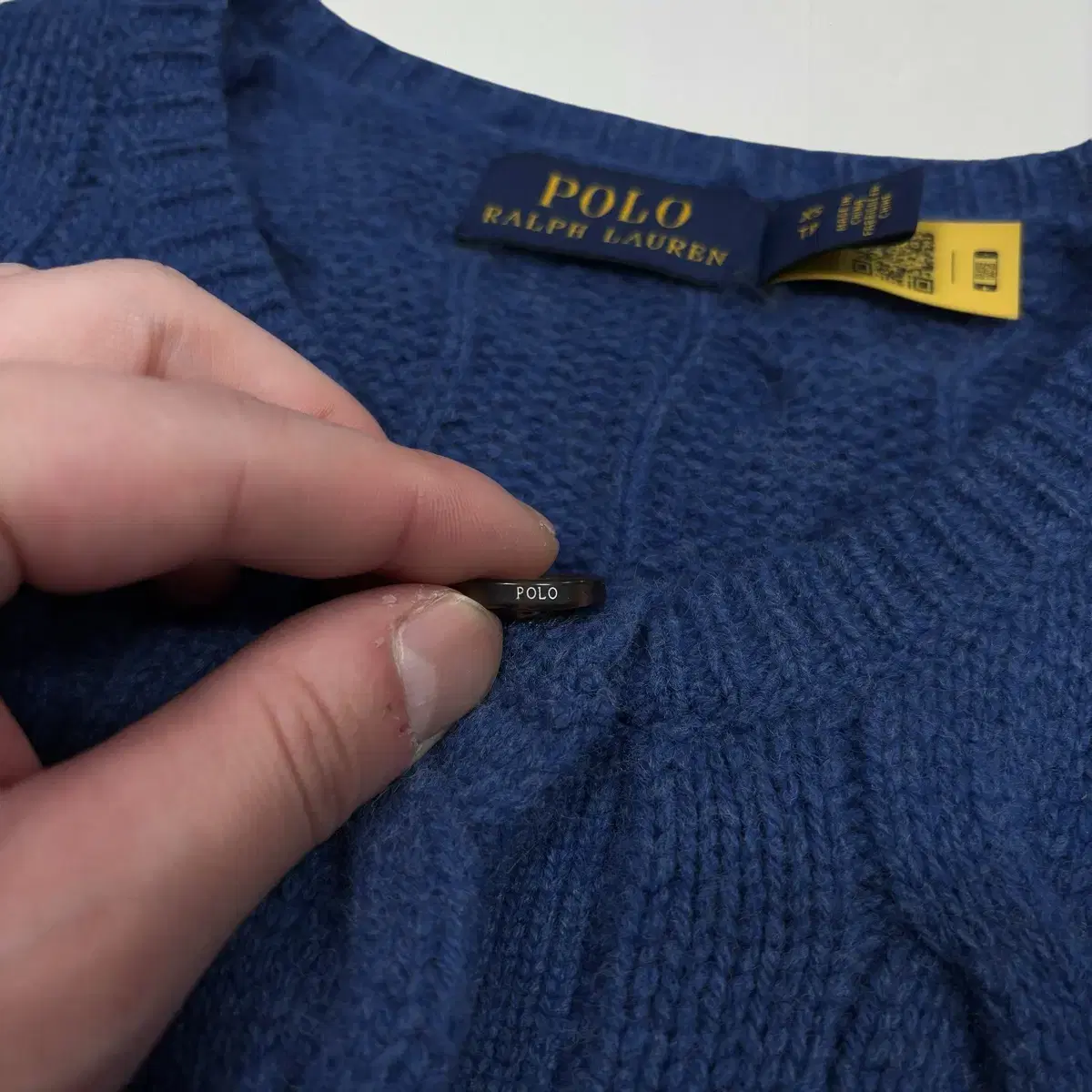 Polo wool/cashmere cable cardigan