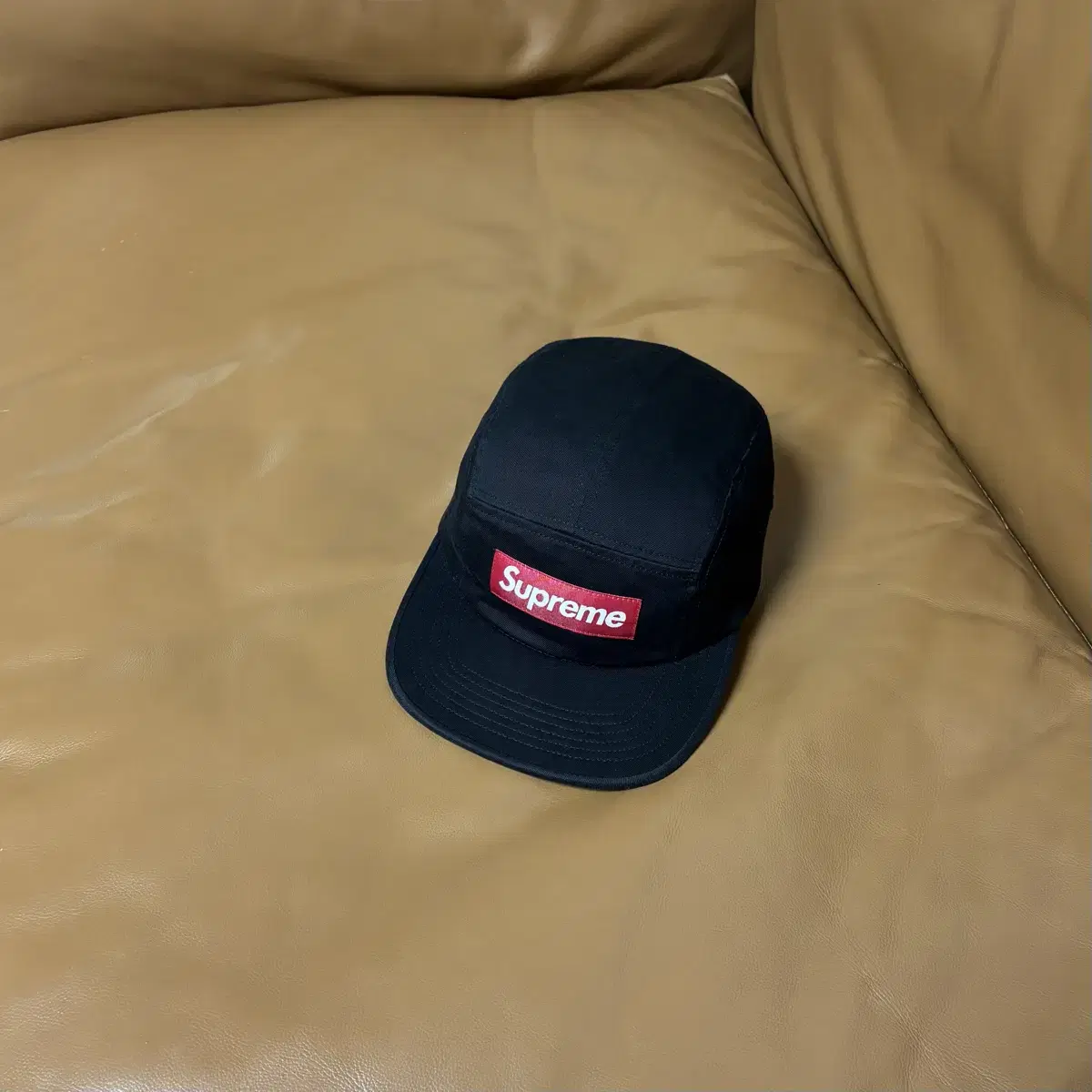 Supreme 슈프림 블랙 레드 박스로고 캠프캡 모자 (Black)