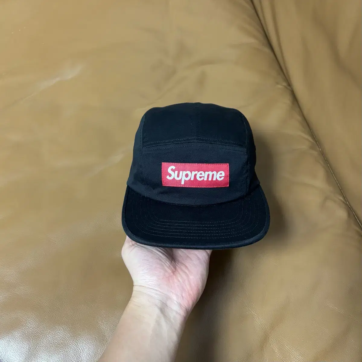 Supreme 슈프림 블랙 레드 박스로고 캠프캡 모자 (Black)