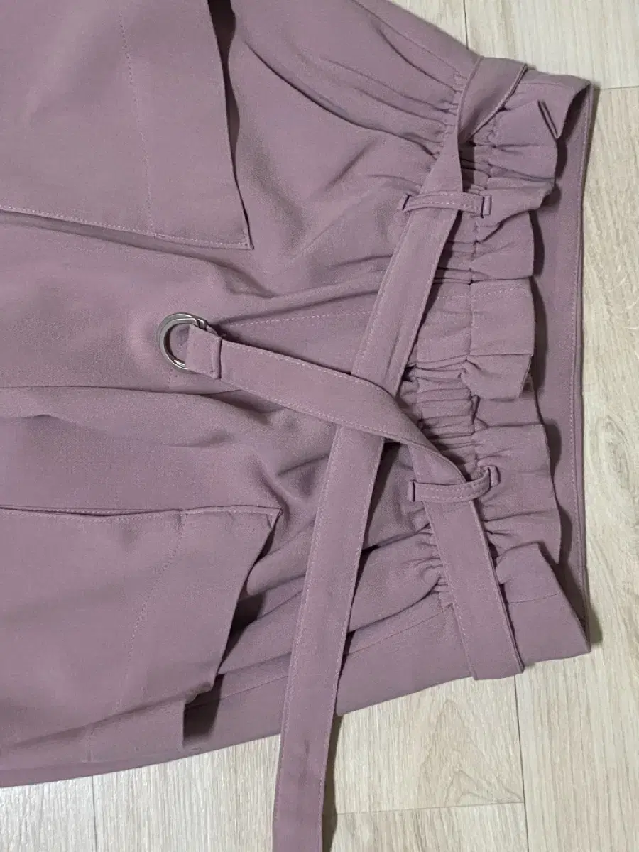 Women's waistband wide pants. Light purple, free size