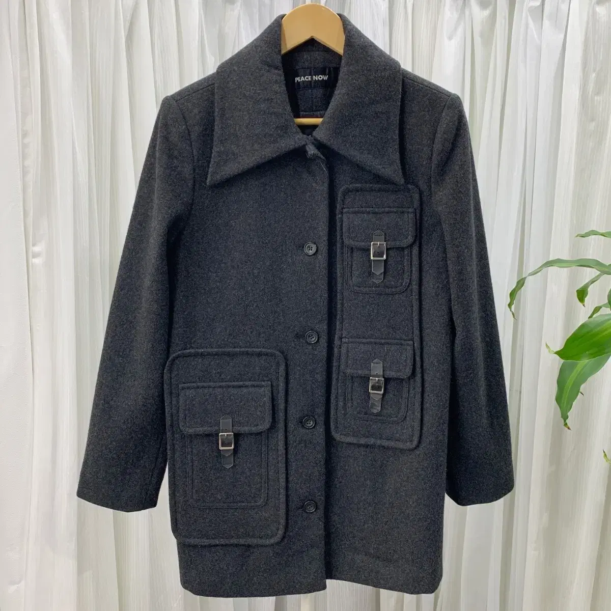 PEACE NOW Out-Pocket Wool Blend Coat