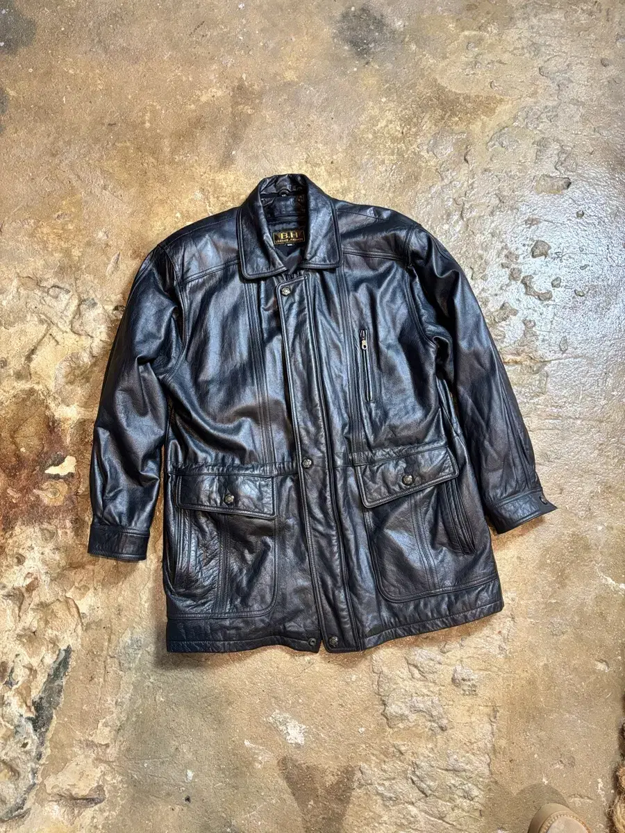 Retro leather jacket (inner lining removable)