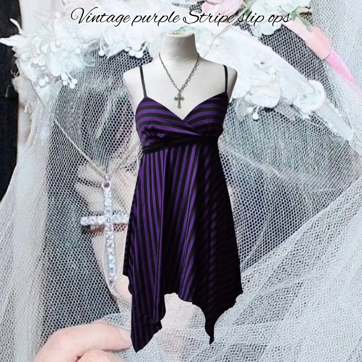 Vintage purple Stripe slip ops