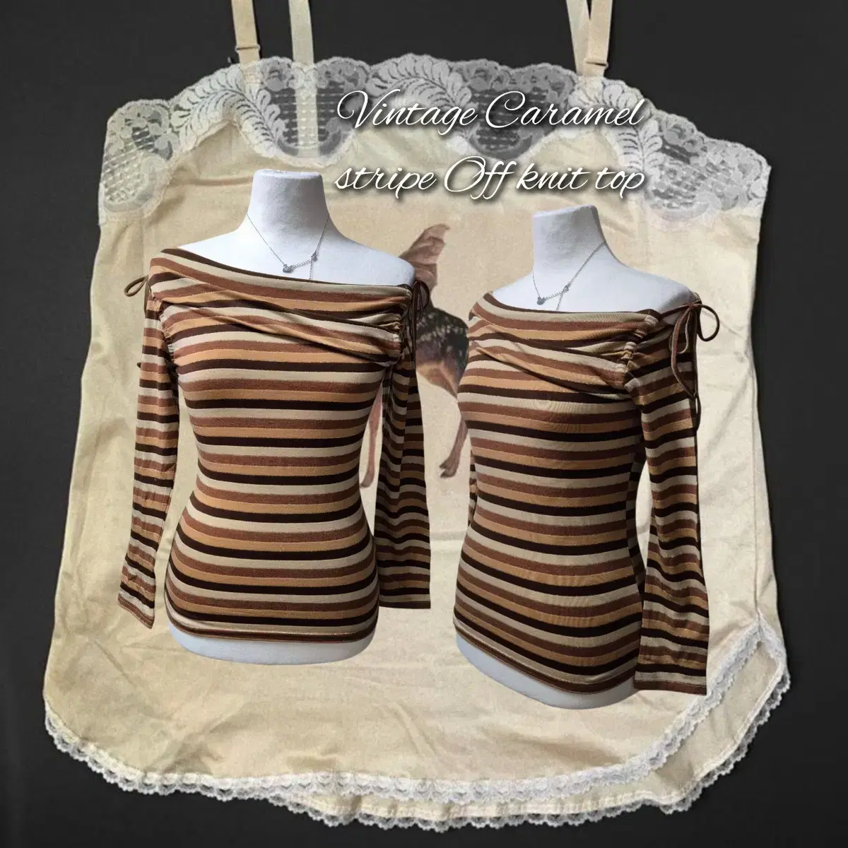 Vintage Caramel stripe Off top