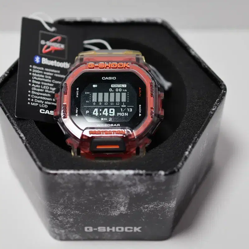 G-SHOCK 지샥 GBD-200SM-1A5 지스쿼드 블루투스 디지털 손