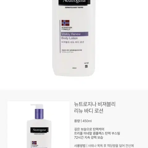 뉴트로지나 비져블리 리뉴 바디 로션 450ml