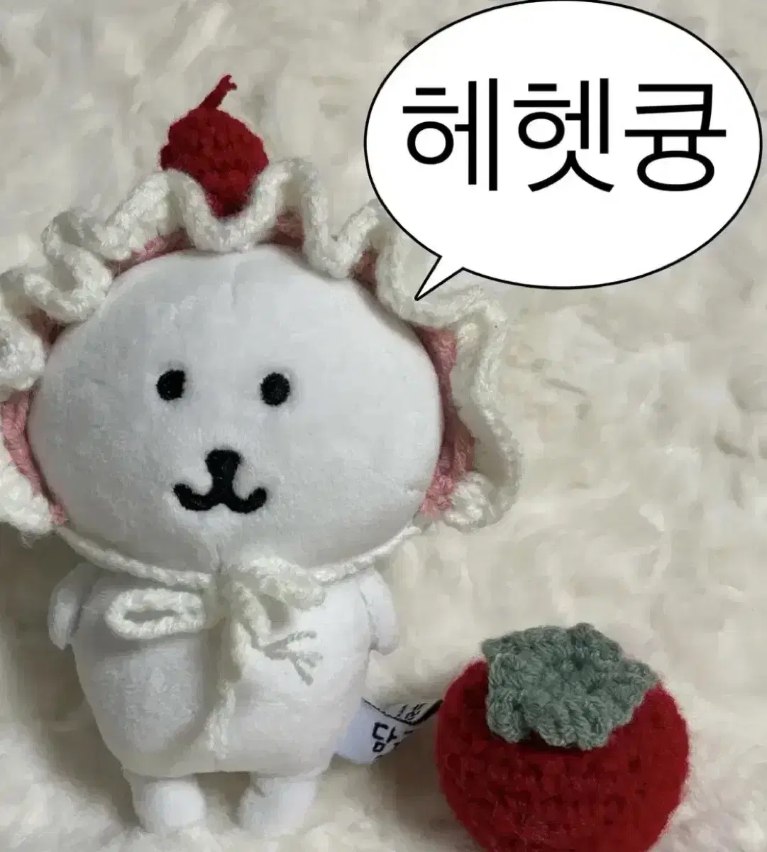 *Cream Strawberry Guidoori* 10cm doll Knitted clothes 10cm clothes Knitted clothes Bbobatoo