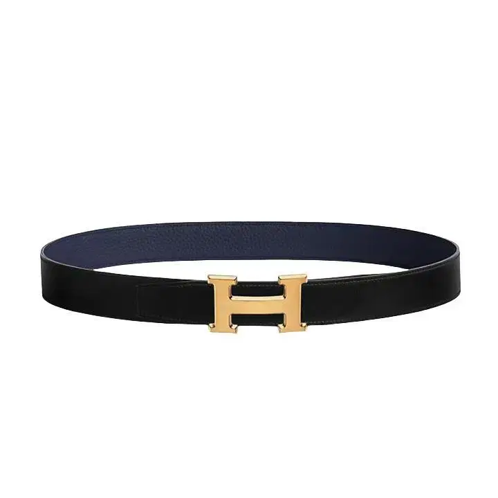 Hermès H Buckle Reversible Reversible 32mm Black Navy 90 keum