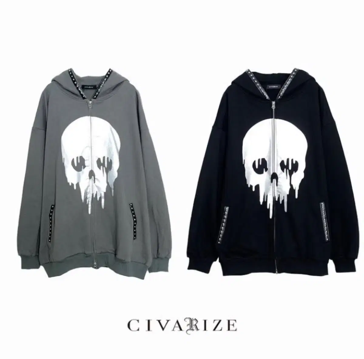 civarize 시버라이즈 스컬 후드집업 판매 ㅅㅊㅇ중성계