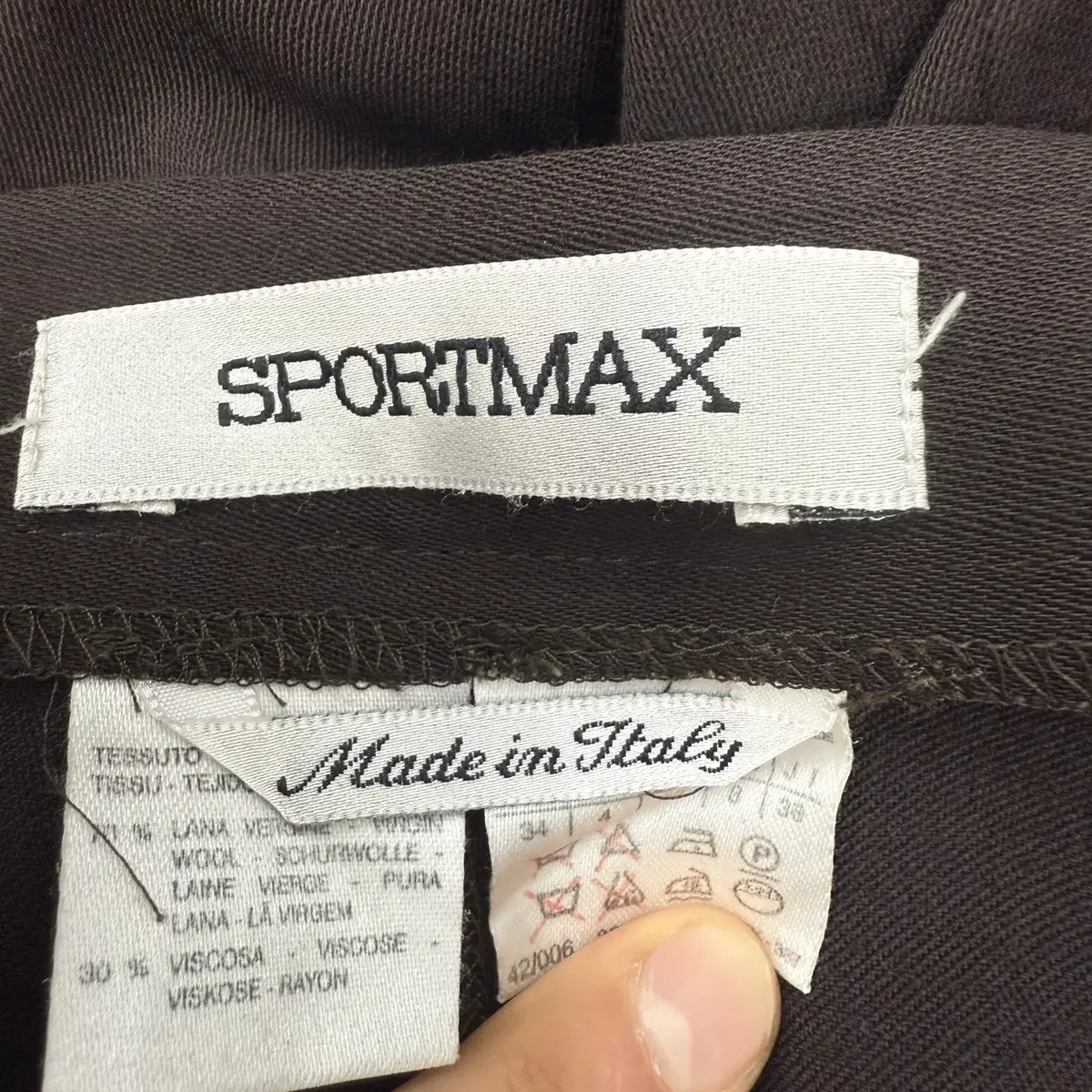 SPORT MAX 브라운 스트라이프 팬츠 (Made in Italy)