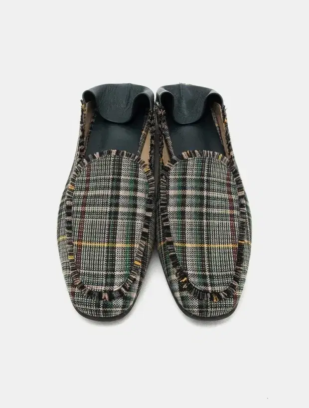 KUHO Check Slip-on Loafers in Green