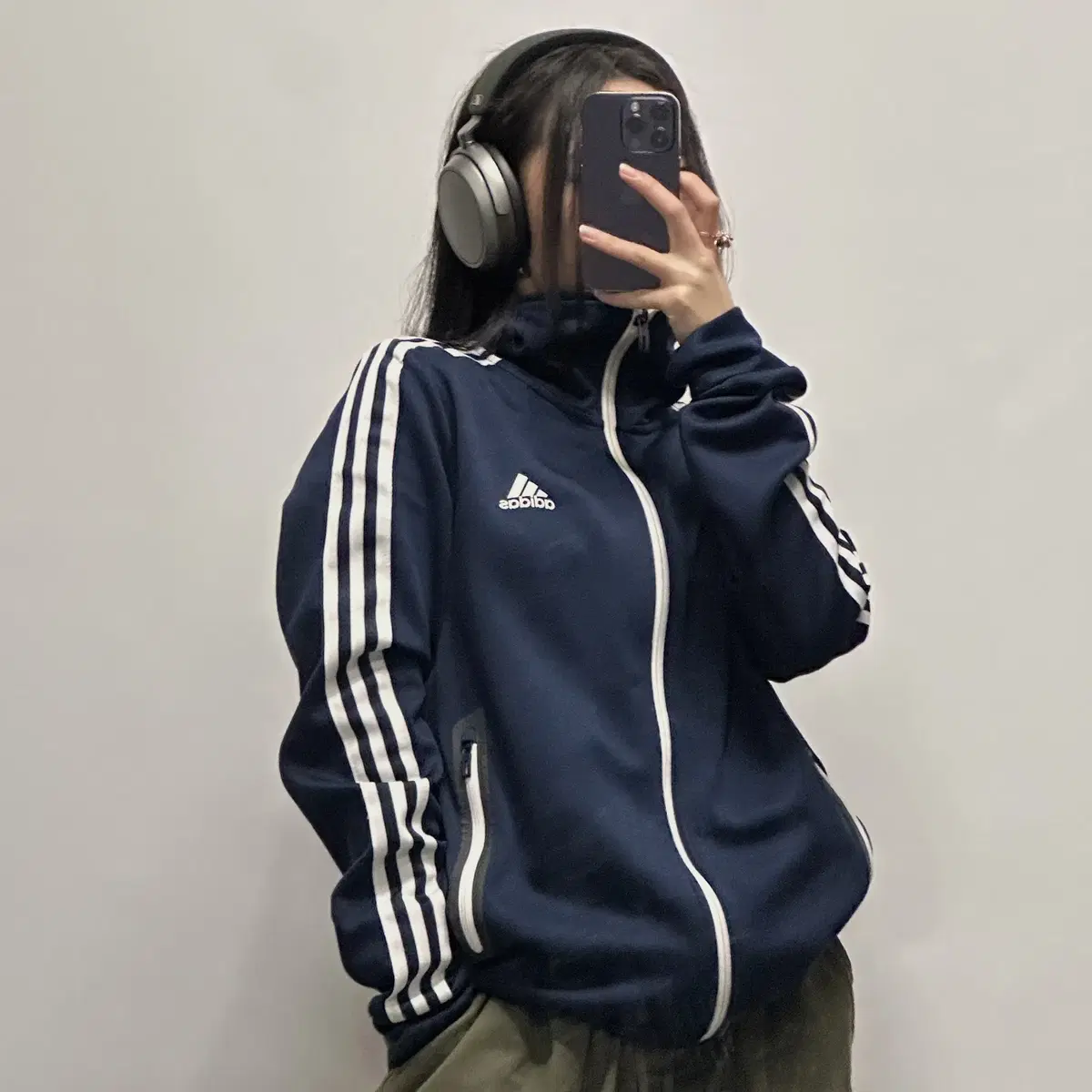 Adidas Logo Track Top Jersey Navy 100 [011405]